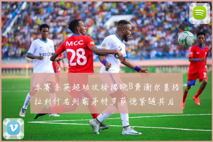 本赛季英超助攻榜揭晓B费谢尔基格拉利什名列前茅特罗萨德紧随其后